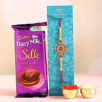 Kundan Ethnic Rakhi and Cadbury Silk Chocolate | Grocsy