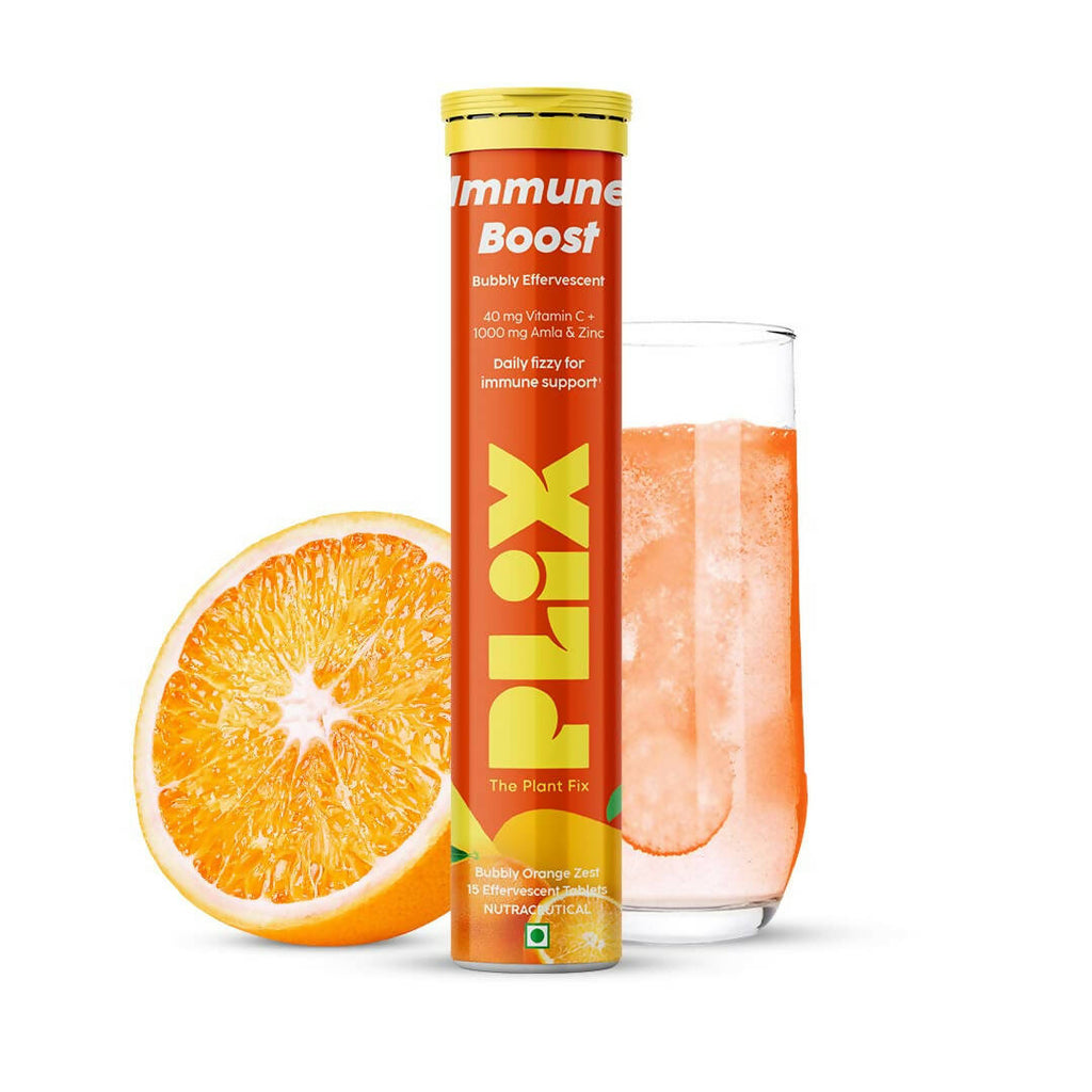PLIX The Plant Fix Vitamin C Immunity Boost Effervescent Tablets - Orange | Grocsy