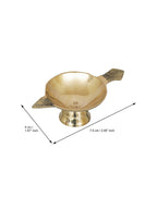 eCraftIndia Brass Diya With Stand & Holder | Grocsy