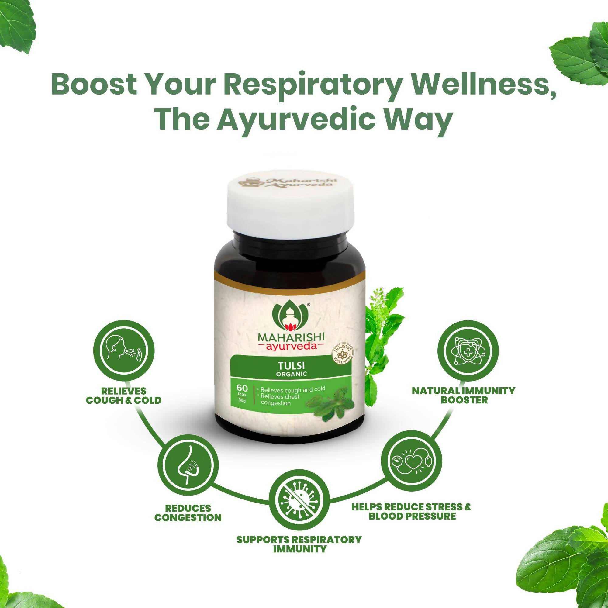 Maharishi Ayurveda Organic Tulsi Tablets | Grocsy