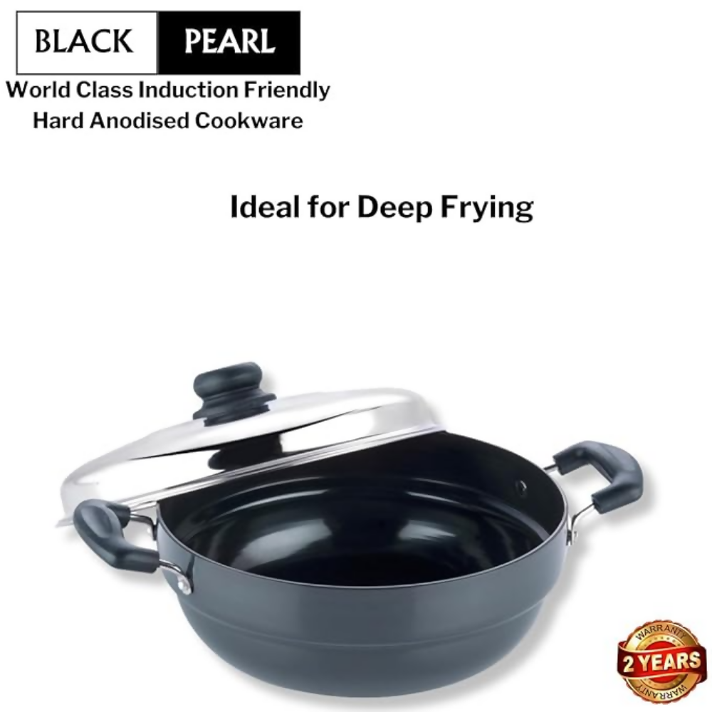 Vinod Black Pearl Hard Anodised Multi Kadai | Grocsy
