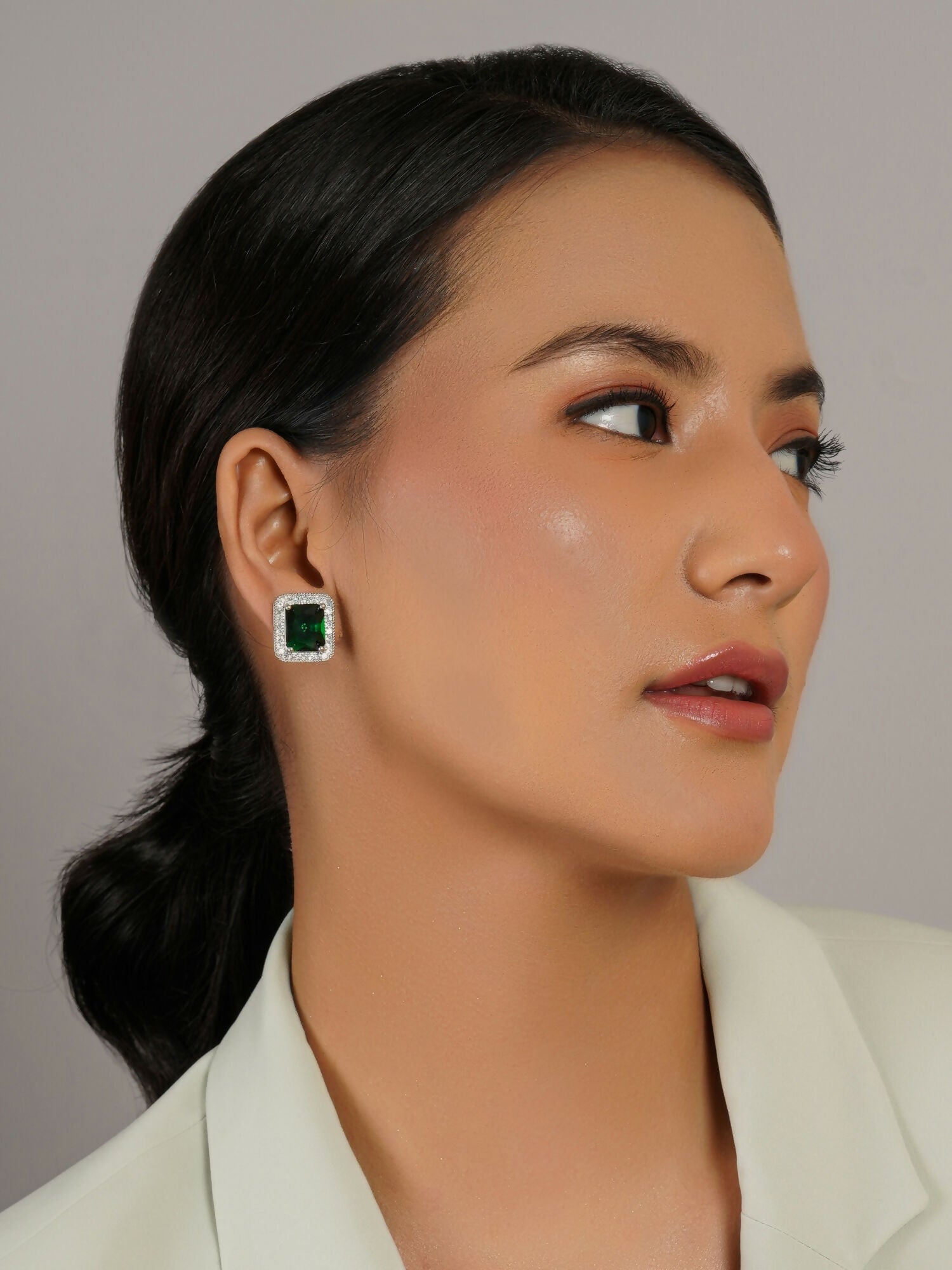 stone stud (green) - Ruby Raang