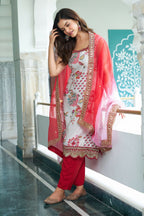 Joban Fashion White Kurta Set Georgette Embroidery Sequence Work | Grocsy