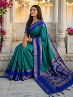 Shree Shyam Fashion Rama Silk Blend Saree | Grocsy