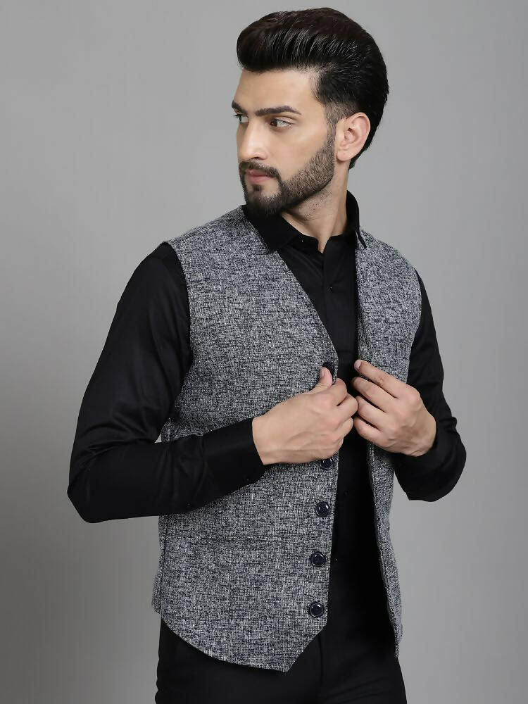 Even Apparels Solid Waistcoat - Blue | Grocsy