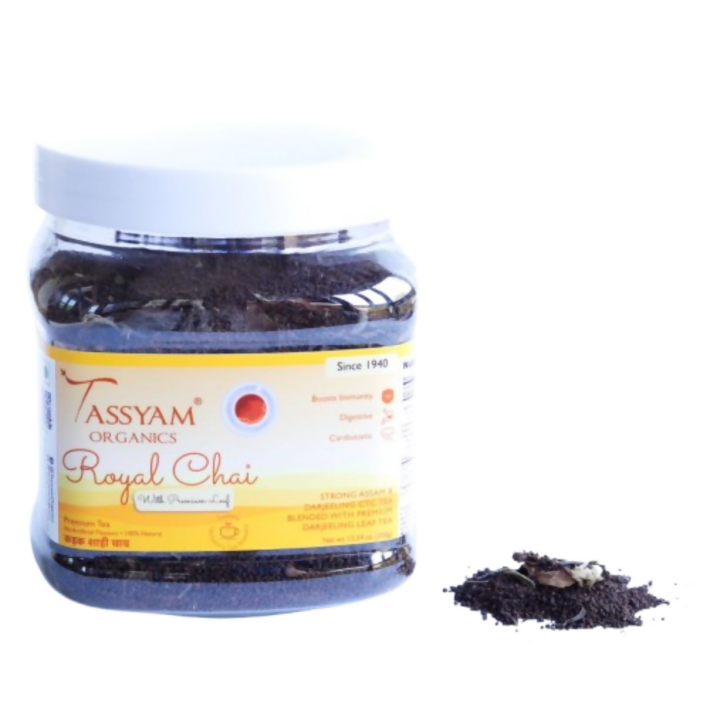 Tassyam Organics Royal CTC Tea | Chai - Jar | Grocsy