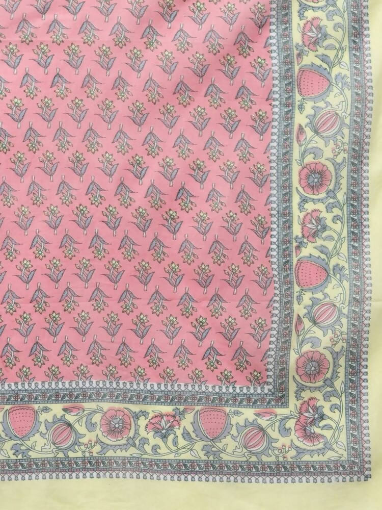 Yufta Pink printed kurta with Trouser & Dupatta Set | Grocsy