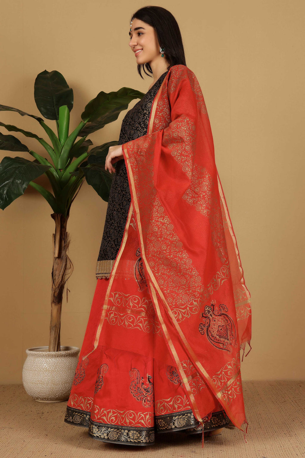 Joban Fashion Black Silk Lehenga Set | Grocsy