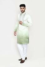 Joban Fashion Green Colored Satin Silk Fabric Kurta With Straight Fit Pant | Grocsy