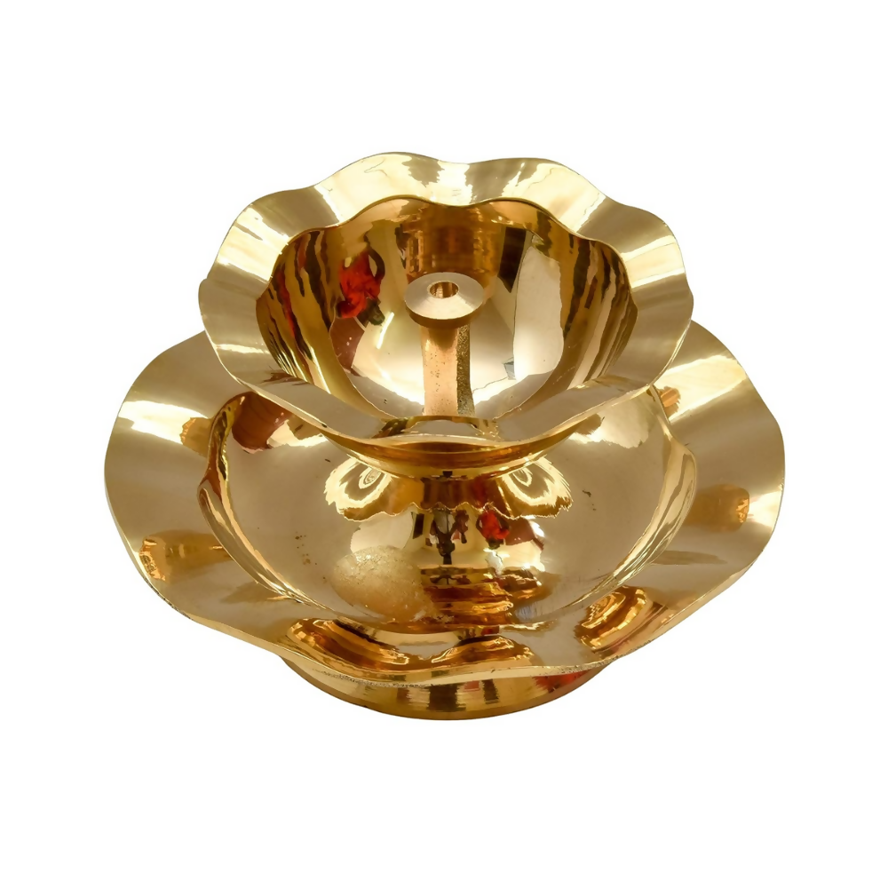 Bhimonee Decor Pure Brass Nanda Akhand Jyoth Table Diya | Grocsy