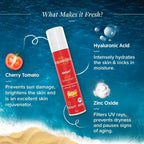 Aqualogica Detan + Dewy Sunscreen With Cherry Tomato & Hyaluronic Acid, SPF 50+ & PA++++ | Grocsy