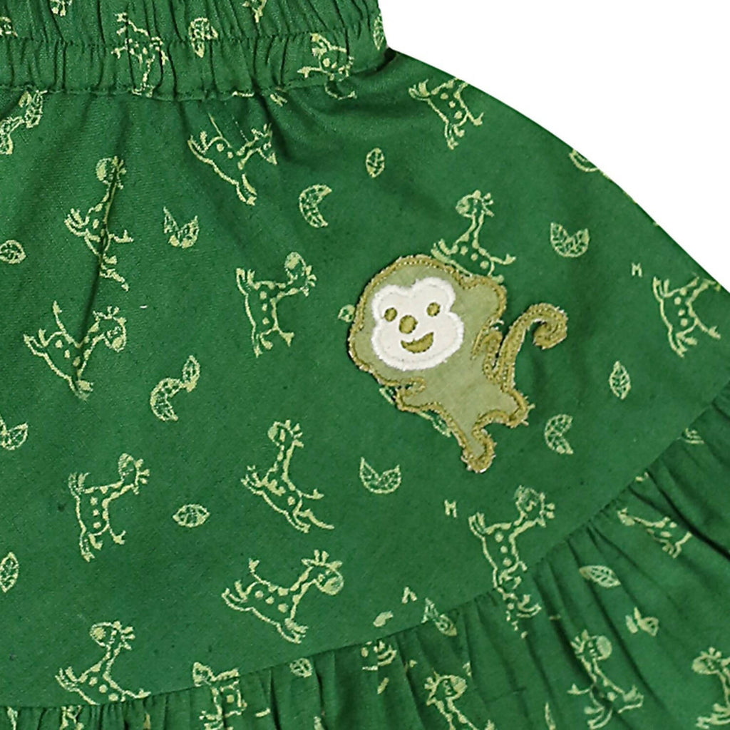 Mhyssa Green Round Neck Top and Skirt Set | Grocsy