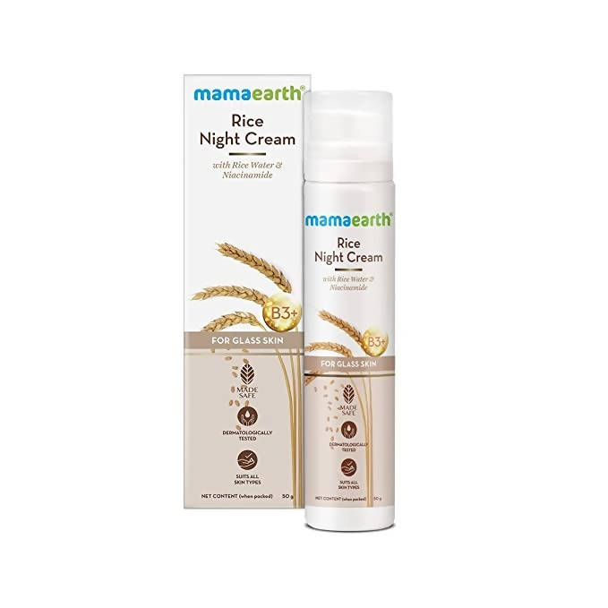 Mamaearth Rice Night Cream With Rice Water & Niacinamide | Grocsy