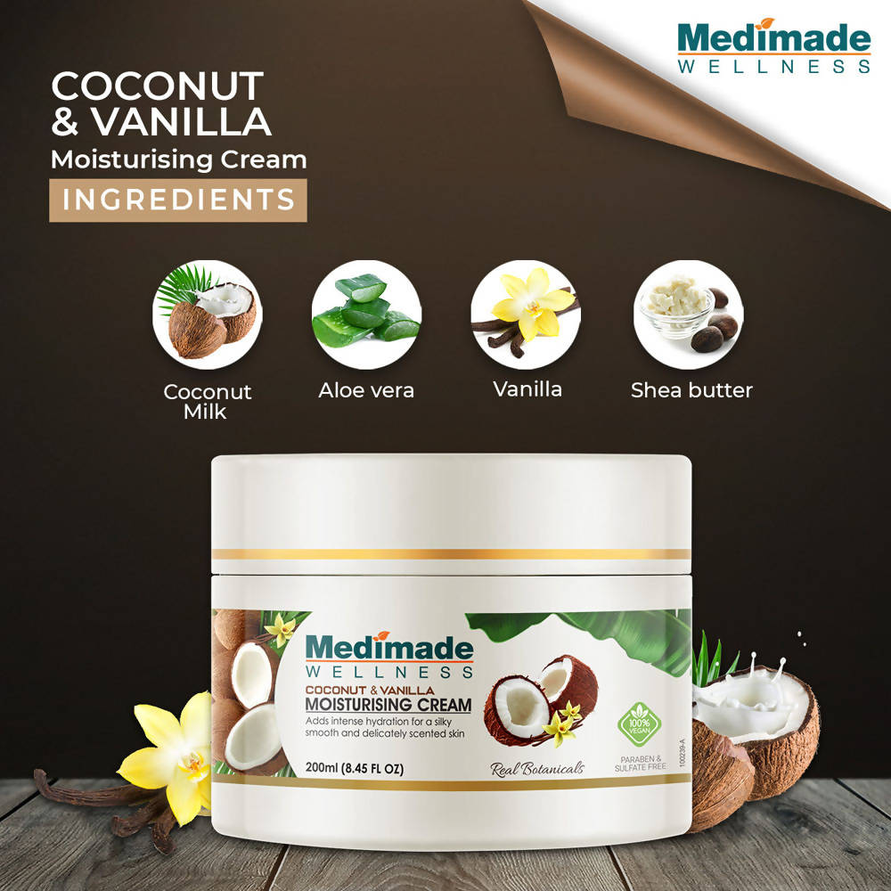 Medimade Wellness Coconut & Vanilla Moisturising Cream | Grocsy