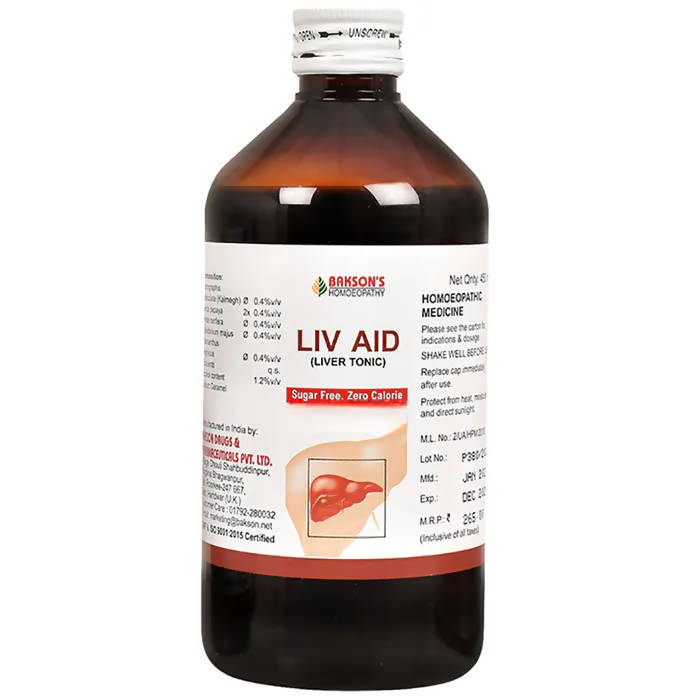 Bakson's Homeopathy Liv Aid Liver Tonic Sugar Free | Grocsy