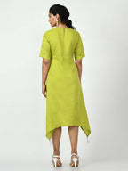 Myshka Women's Green A-Line Solid Kurta | Grocsy