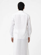 Ramraj Cotton Mens Full Sleeve Formal Poly Cotton White Shirt | Grocsy