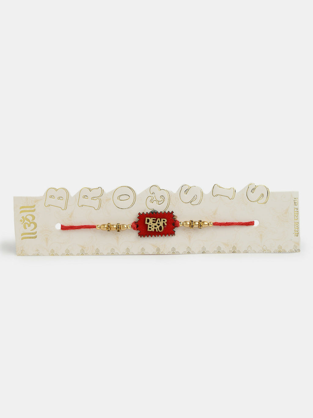 NVR Men Set of 4 Gold-Toned Stone-Studded & Beaded Rakhi With Roli Chawal & Chocolate | Grocsy