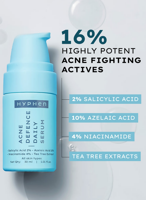 Hyphen By Kriti Sanon Acne Defence Daily Serum With 2% Salicylic Acid Treats Active Acne Prevents Breakouts | Grocsy