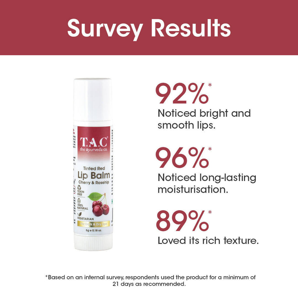TAC - The Ayurveda Co. Tinted Cherry & Roship Vegan Lip Balm | Grocsy