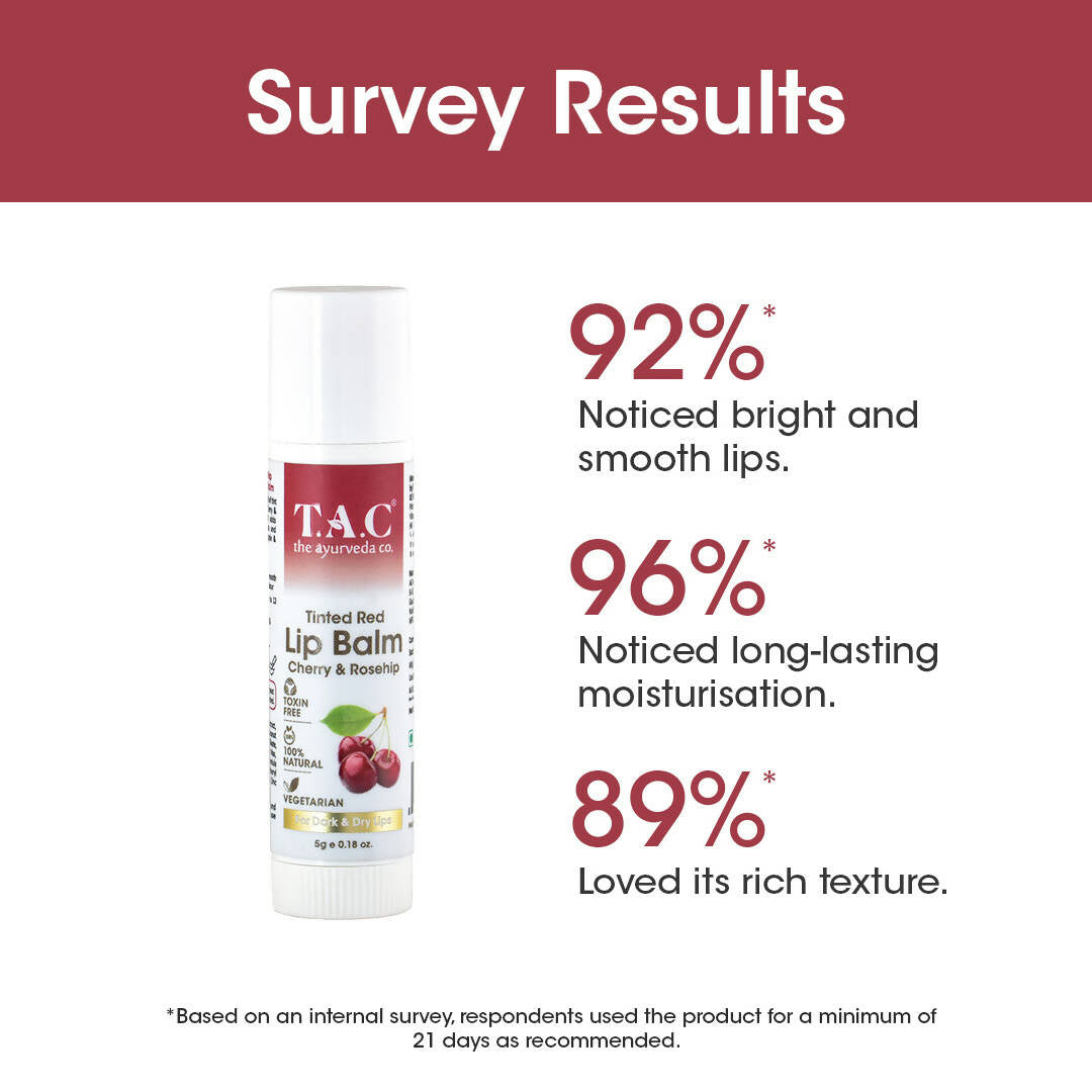TAC - The Ayurveda Co. Tinted Cherry & Roship Vegan Lip Balm | Grocsy
