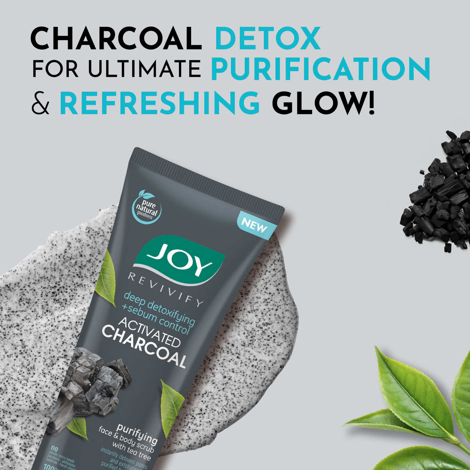 Joy Purifying & Exfoliating Charcoal Face & Body Scrub | Grocsy
