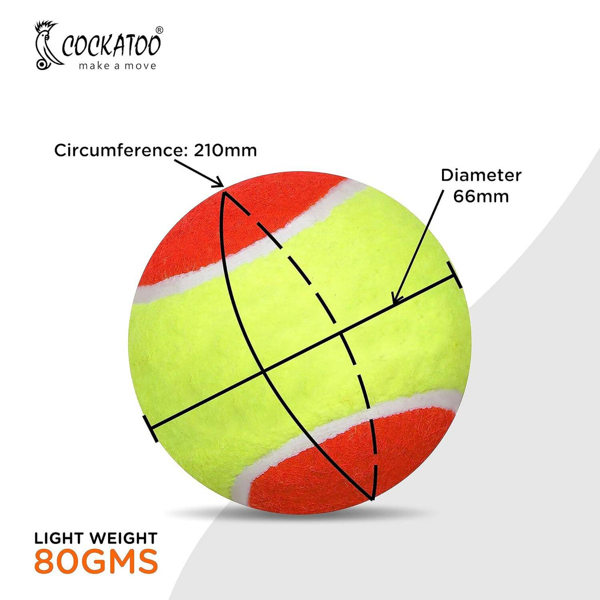 Cockatoo Rubber Cricket Tennis Ball (Pack of 2) - Limited Time Offer - Swadesiicart