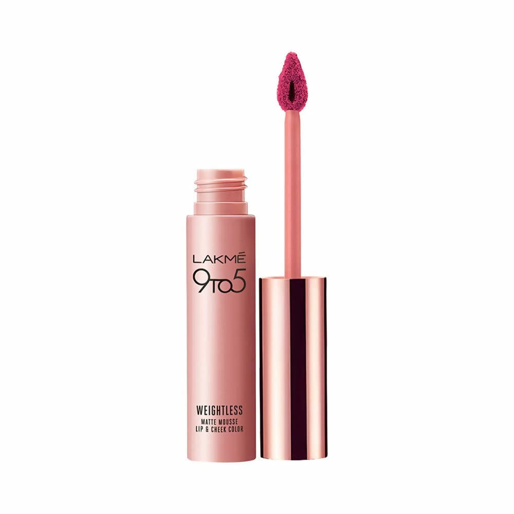 Lakme 9 To 5 Weightless Mousse Lip & Cheek Color - Fuchsia Sude | Grocsy