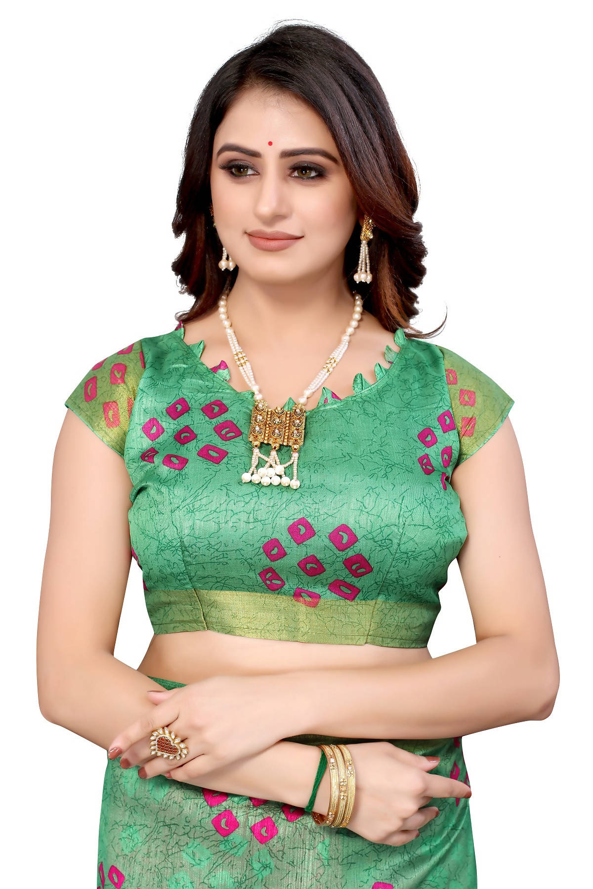 Vamika Ethnic Fire Pink Jari Border Linen Saree | Grocsy