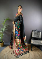Joban Fashion Red Motifs Paithani Sarees | Grocsy