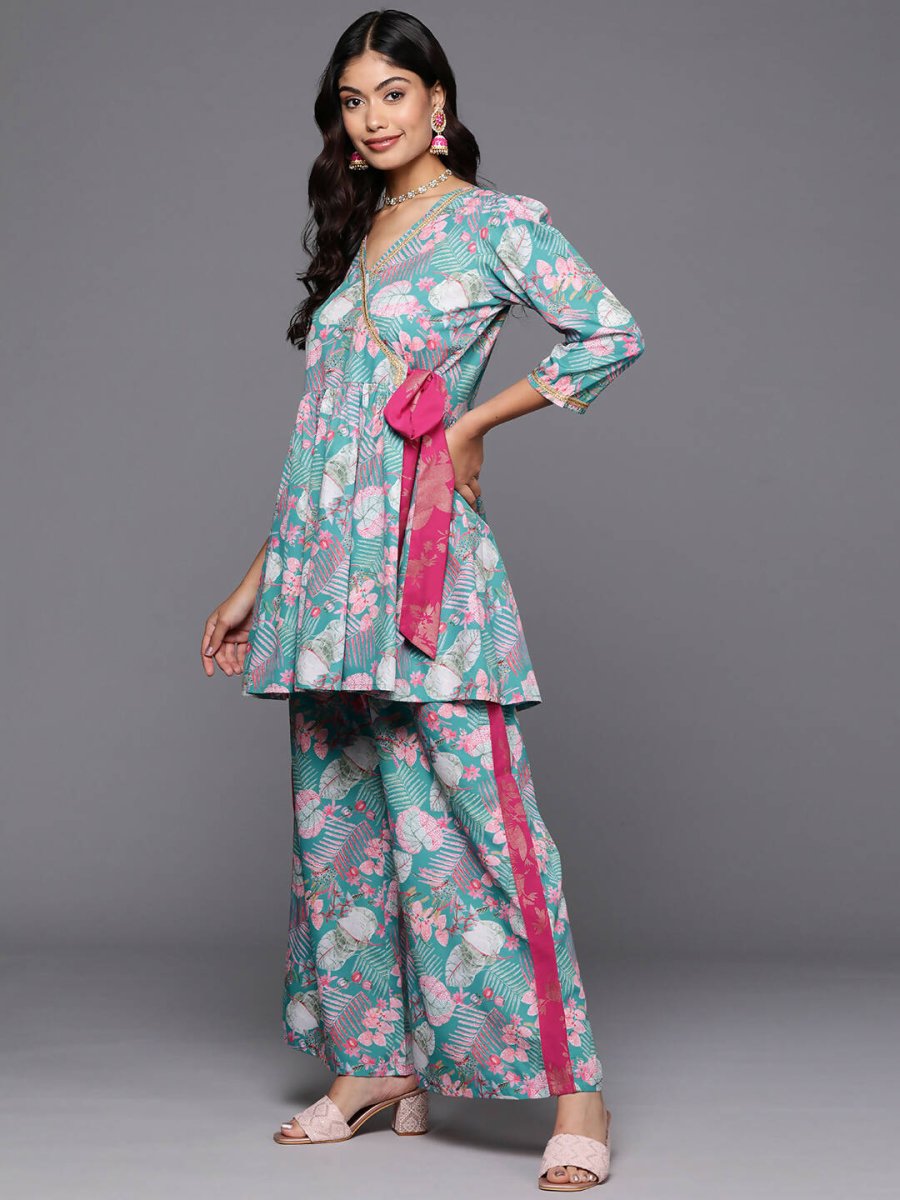 Ahalyaa Women's Traditional Wear Co-ods - Green | Grocsy
