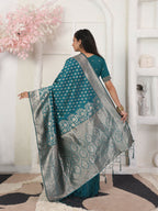 Shree Shyam Fashion Lichi Silk Rama Saree | Grocsy