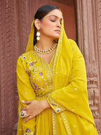 Joban Fashion Yellow Readymade Kurta Set With Sequence embroidery Work | Grocsy