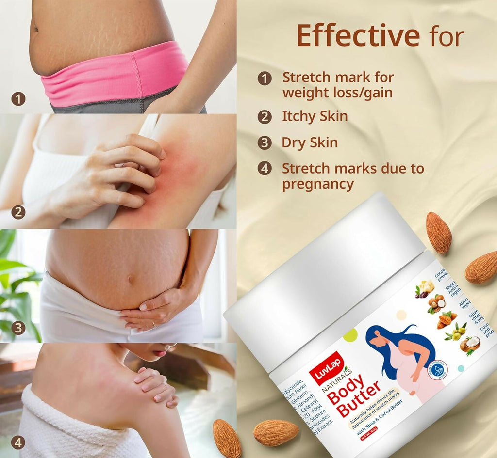 LuvLap Naturals Body Butter for Pregnant Belly | Grocsy