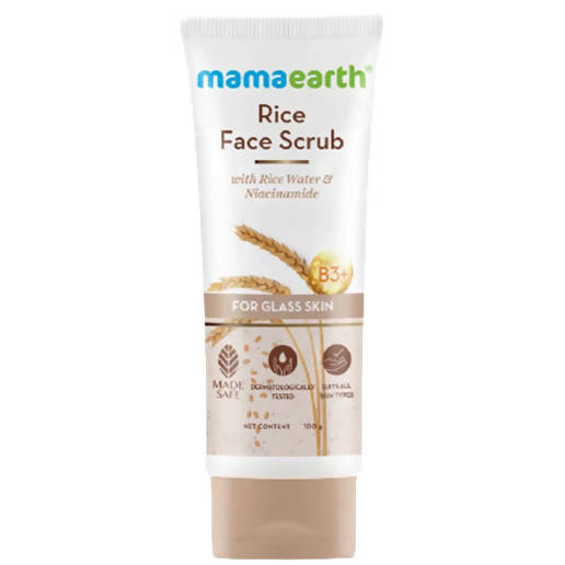 Mamaearth Rice Face Scrub With Rice Water & Niacinamide | Grocsy