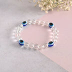 NVR Men & Women Evil Eyetransparent Beaded Elasticated Bracelet | Grocsy