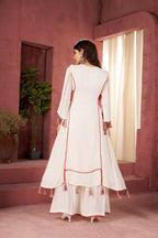 The52 Women's Gorgeous Rayon Fabric Thread Work Straight Kurta Palazzo Set | Grocsy