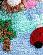 Chutput Kids Woollen Hand Knitted Trip Scenery Bobble Detailed Cap - Blue | Grocsy