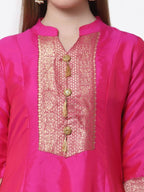 Myshka Pink Color Silk Solid Anarkali Gown With Dupatta | Grocsy