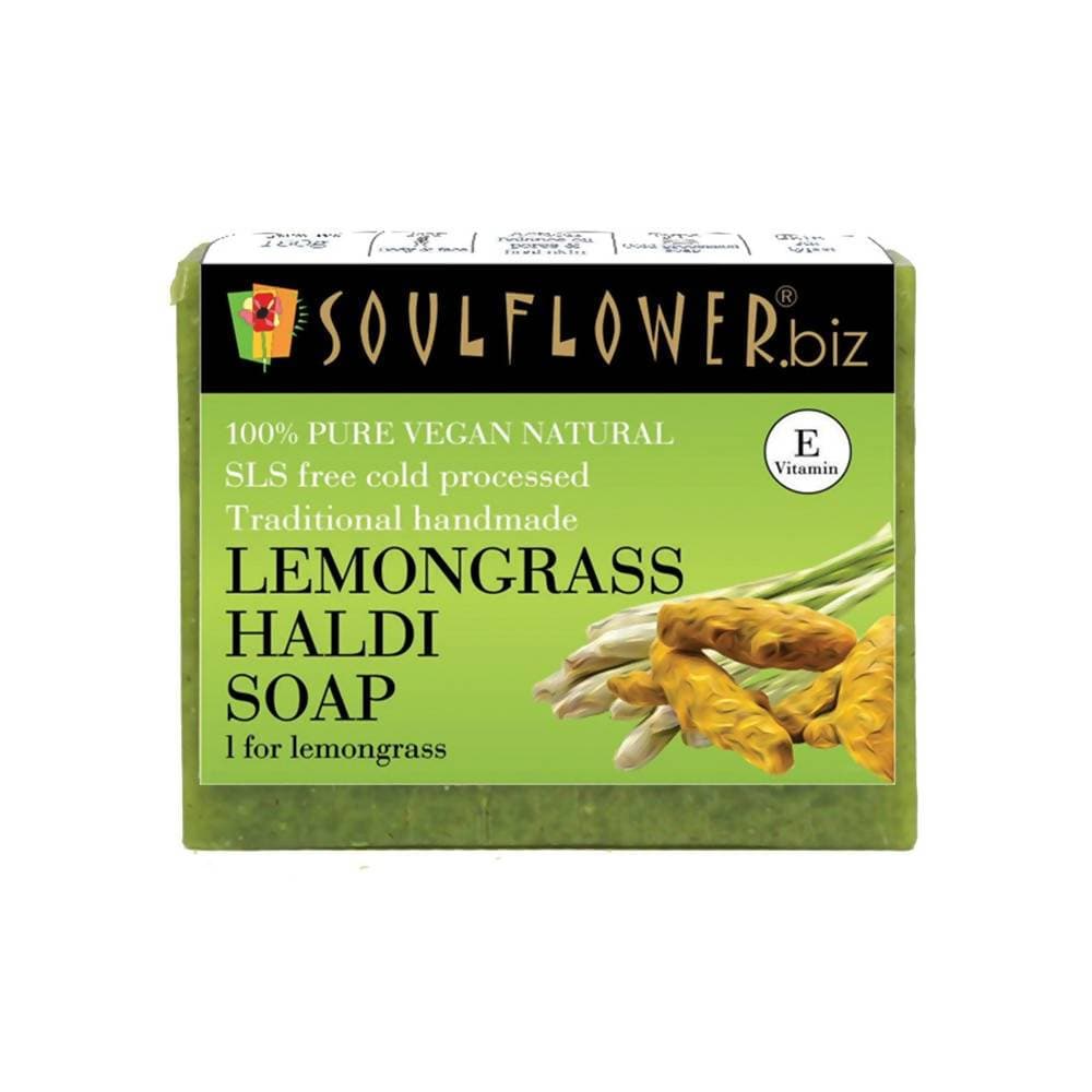 Soulflower Lemongrass Haldi Handmade Soap | Grocsy