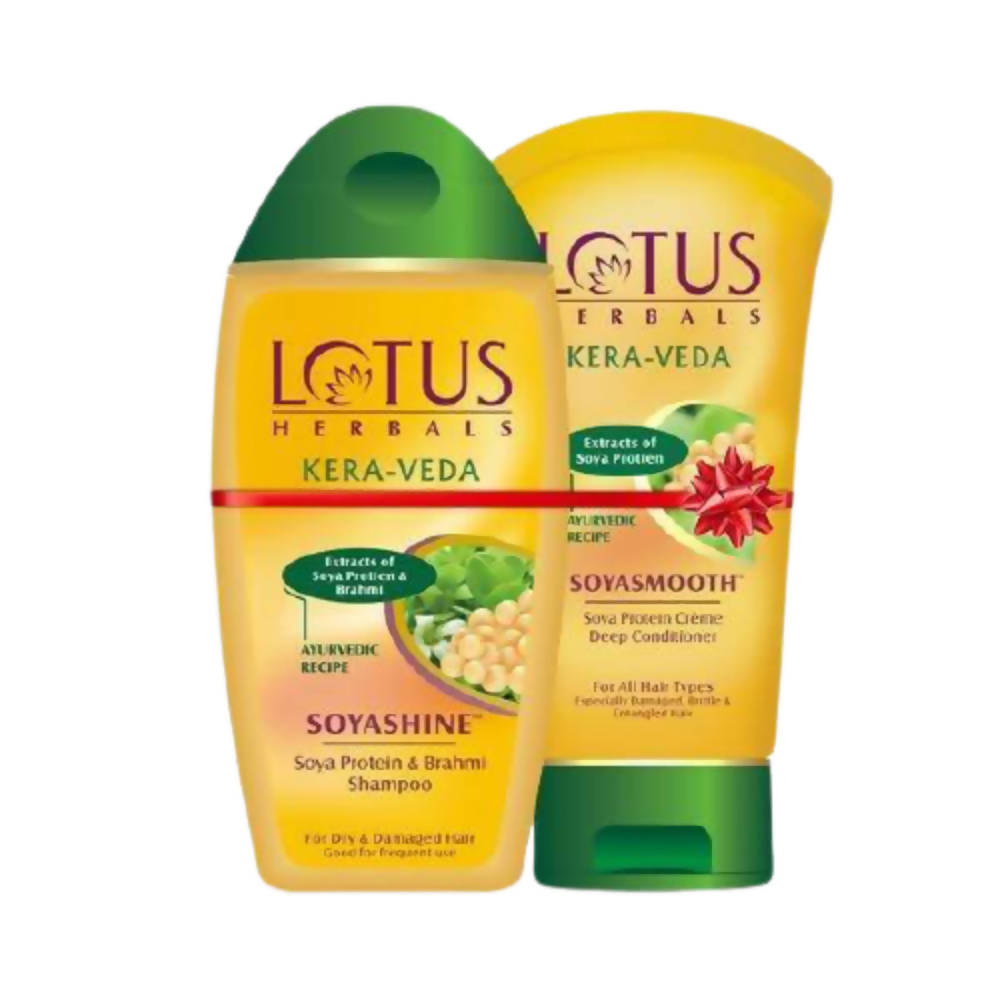 Lotus Herbals Kera-Veda Soyashine Shampoo & Soyasmooth Conditioner | Grocsy