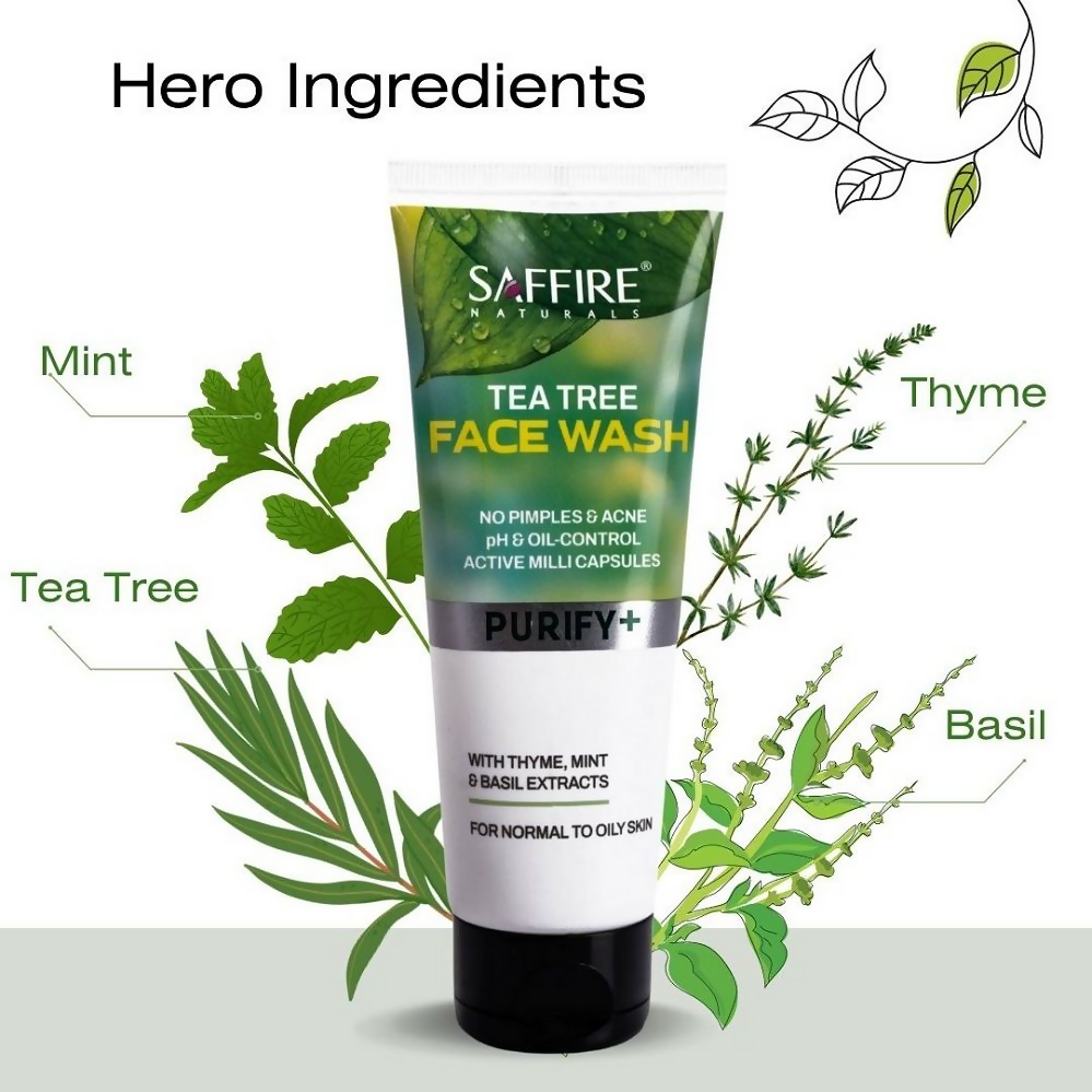 Saffire Naturals Tea Tree Purifying & Cleansing Face Wash | Grocsy
