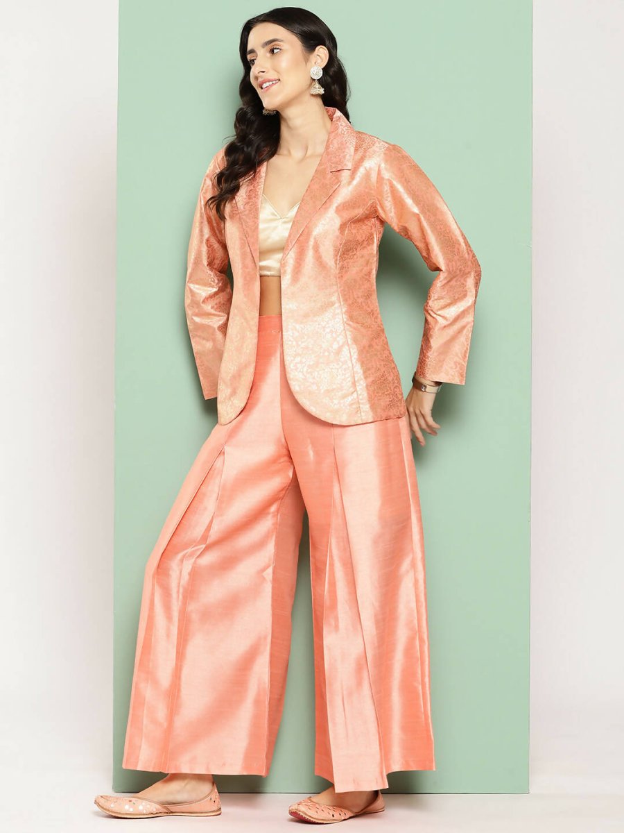 Ahalyaa Women's Traditional Wear Co-ods - Peach | Grocsy