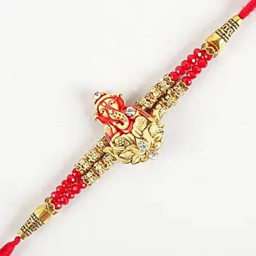 Ganesha Sacred Rakhi & Kaju Rolls Box | Grocsy