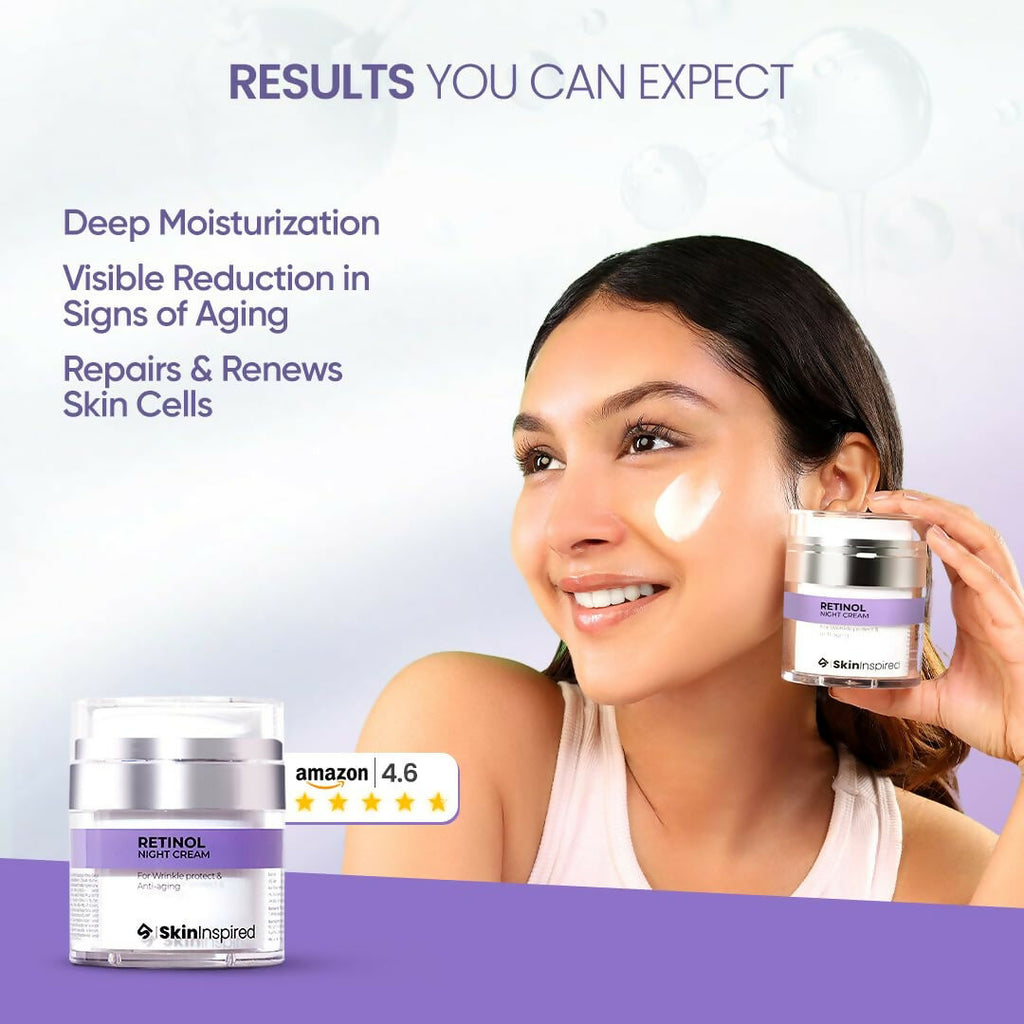 SkinInspired Retinol Night Cream For Wrinkles & Anti-Aging | Grocsy