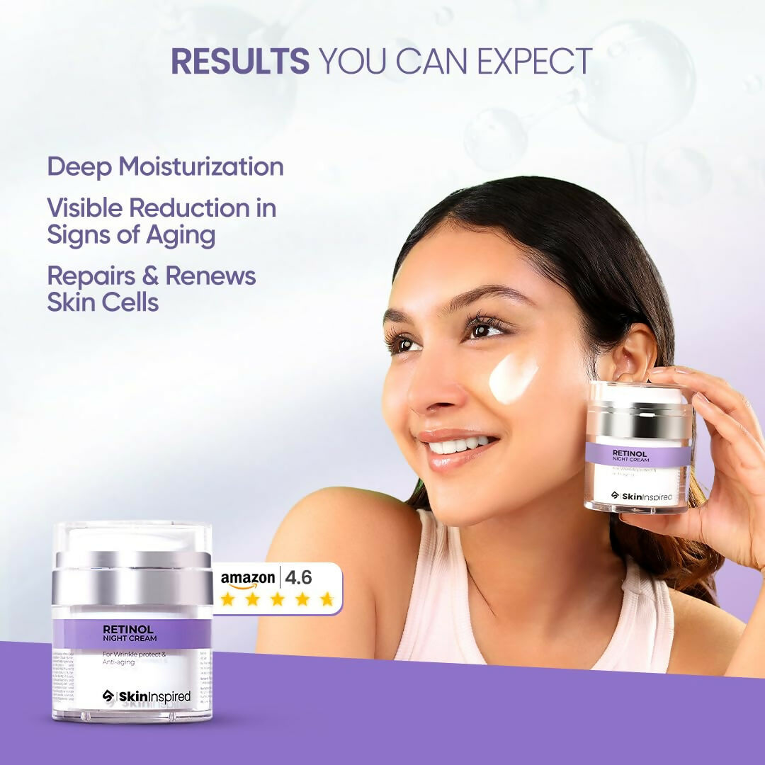 SkinInspired Retinol Night Cream For Wrinkles & Anti-Aging | Grocsy