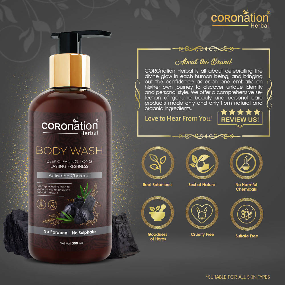 Coronation Herbal Activated Charcoal Body Wash | Grocsy