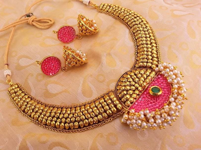 Antique Multicolor Necklace Set | Grocsy