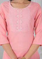 Ethnic Festive Wear Reyon Baby Pink Stitched Suit With Dupatta - Tanisha | Grocsy