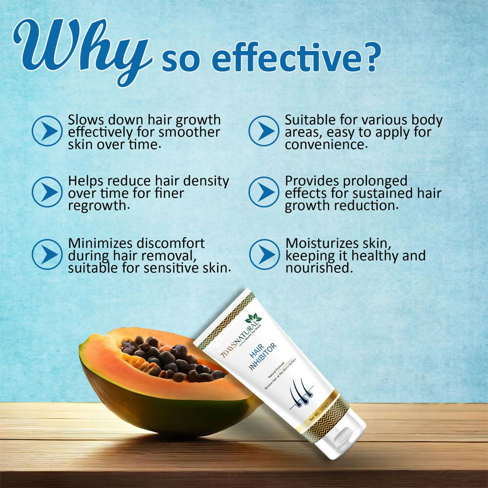 7 Days Organic Hair Inhibitor Permanent Hair Removal Cream | Grocsy